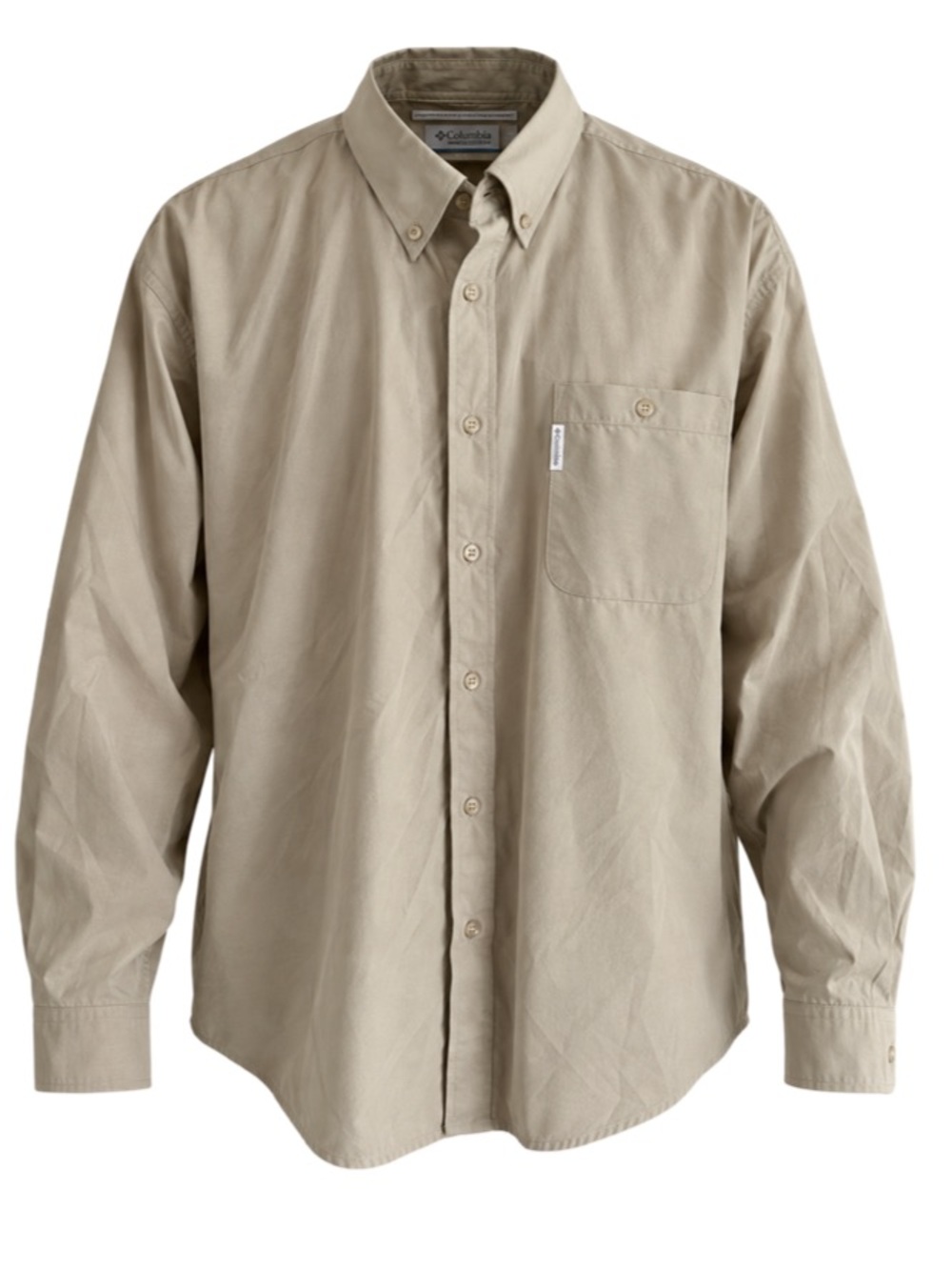 Men’s Columbia Tan Shirt Button Down Long Sleeve Size XXL